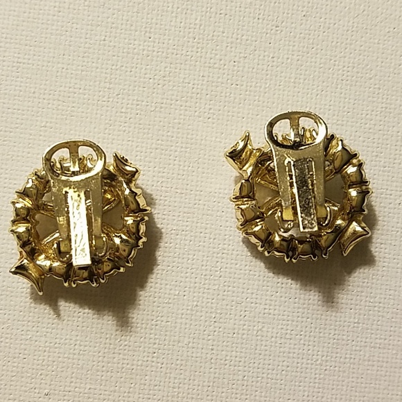 AB Rhinestone Clip-on Earrings - Picture 2 of 3